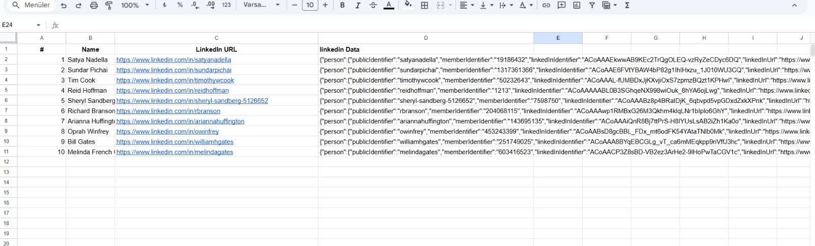 Google Sheets setup for n8n reverse email lookup automation