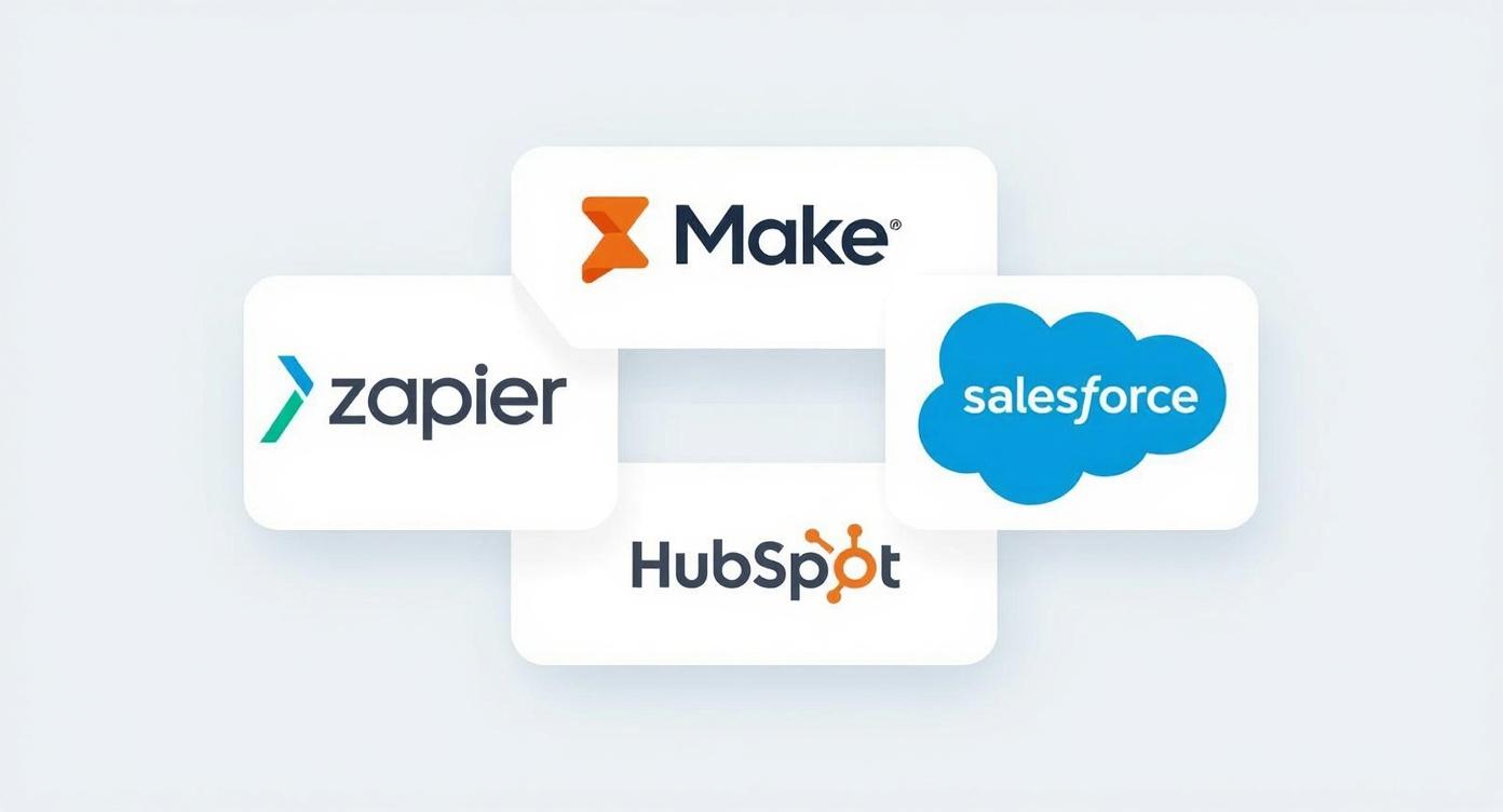 Linkepy Integrations - Zapier, Make, HubSpot, Salesforce